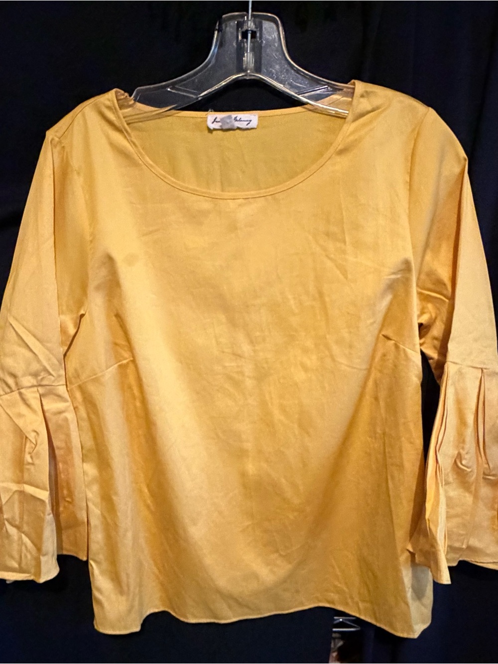Jane and Delancey Yellow Bell-Sleeve Blouse